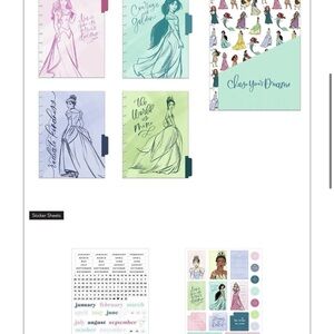 Disney Happy Planner UNdated Extension Packs with Colorful Stickers and Folders